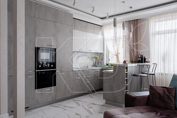 Фото кухни в квартире. Мифы вокруг глянцевых фасадов с фотопечатью. Красота зависит от ухода. 