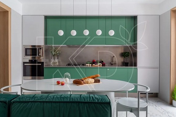 Фото кухни в квартире. Мифы вокруг глянцевых фасадов с фотопечатью. Красота зависит от ухода. 